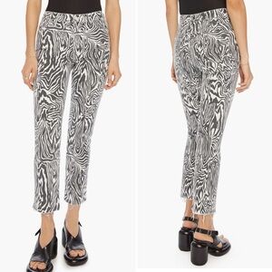 MOTHER Jeans High Waisted Rascal Ankle Fray in Ruffin’ it pattern, size 23 NWT